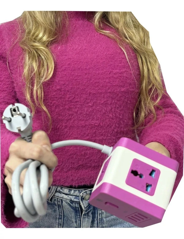 Universal Power Extension Cord with 4 USB Ports – Multi-Device Charging Solution