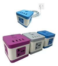 Universal Power Extension Cord with 4 USB Ports – Multi-Device Charging Solution