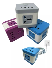 Universal Power Extension Cord with 4 USB Ports – Multi-Device Charging Solution