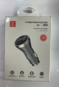 Car Digital Display Fast Charger – 43W Max, Fireproof Material & Smart Chip Protection