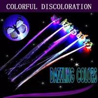 Colorful Butterfly Light Braids Glowing Flash LED Hair Braid Clip Haripin Wigs Ligth Up Party Christmas Hair ( Pack Of 5pcs )