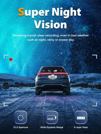 4K Dash Cam with Front and Back Dual Lens | 4K + 1080P Car DVR with WiFi, G-Sensor & Loop Recording