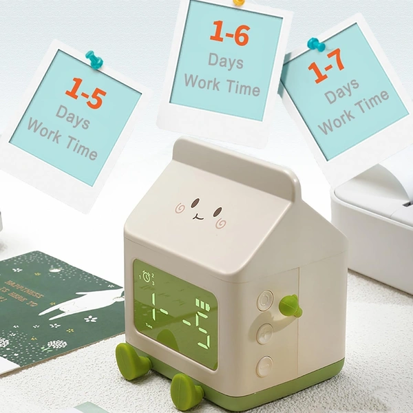 Milk Box Digital Alarm Clock – Large LED Display | Temperature Display | Rechargeable & Stylish