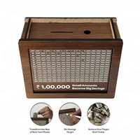 Wooden Money Saving Box – ₹1,00,000 Goal Piggy Bank with Tracker | Savings Chart for Kids & Adults