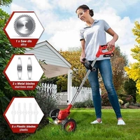 Electric Cordless Grass Trimmer with Dual Blades, Lightweight Rechargeable Weed Cutter for Garden & Lawn