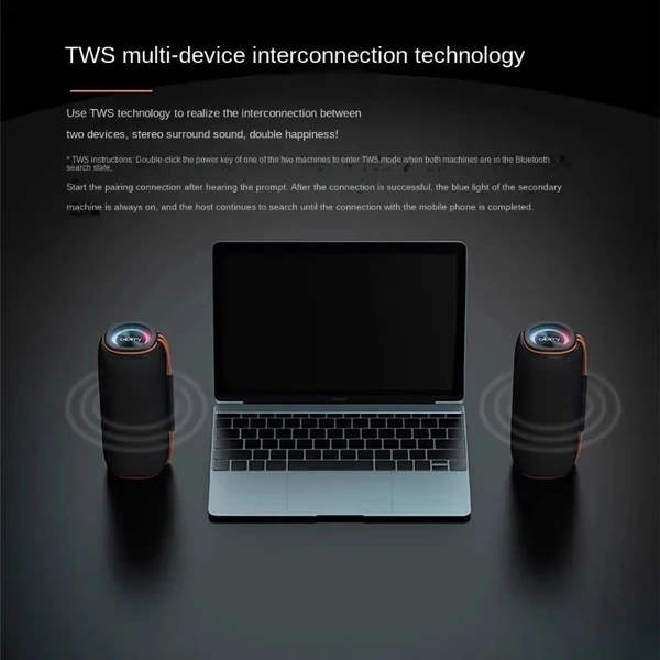 Aibimy MY-292BTS Wireless Bluetooth Speaker with 120W Stereo, RGB Lighting, IPX6 Waterproof, TWS, and Long Battery Endurance