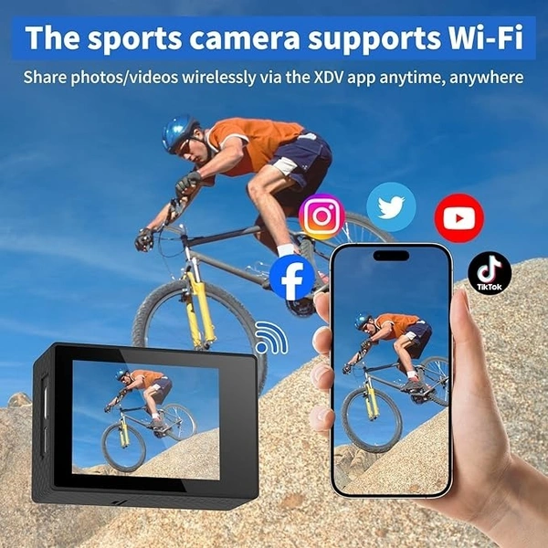 "Compact 4K Ultra HD Camera – WiFi Enabled, Night Vision, Waterproof Action Recorder | M41 5K