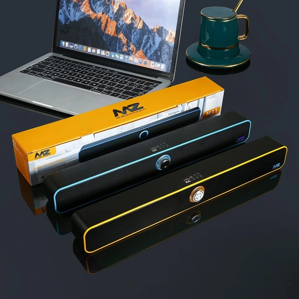 MZ M31 Portable Bluetooth Soundbar - High-Quality Audio with Multicolor LED Lighting