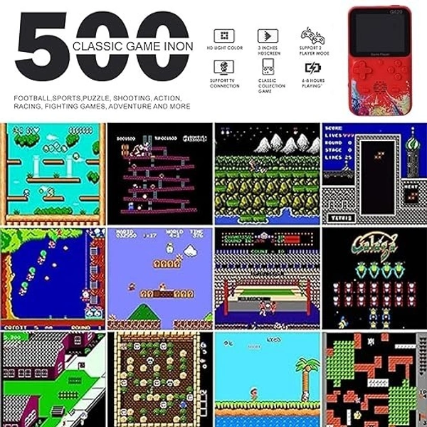 Best SUP 500 in 1 Retro Game Box Console Only for 1 Player Handheld Classical Game PAD Box Can Play On TV, 500 Games Inlcudes Contra, Tank