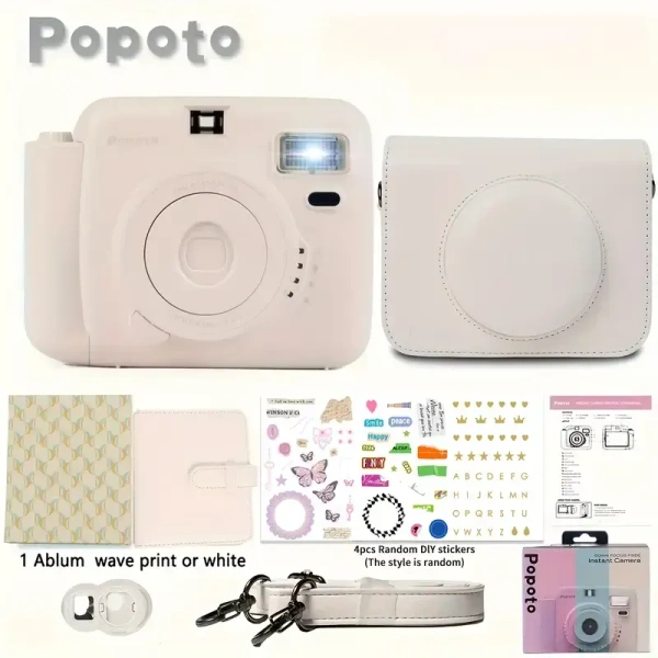 New Popoto Instant Camera Suitable, for give gifts Birthday, Party, Wedding Gift Parties. Various modes can be adjusted to suit different scenes, Portable cameras (Excluding Battery And Film)