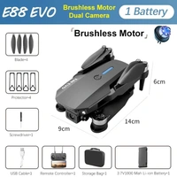 Professional E88 EVO Brushless Motor RC Dron Dual Camera Optical Flow Foldable Helicopter Aircraft Quadcopter Drone DUEL CAMERA DUEL BATTERY