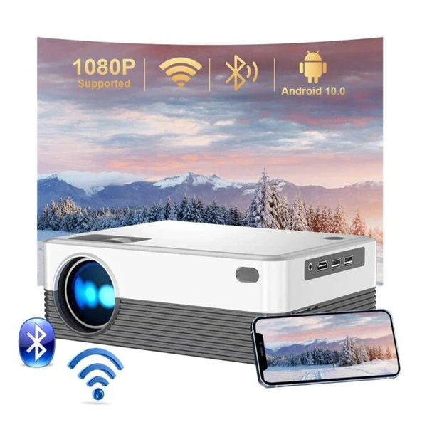 Projector P35 Android 10 Support 4K 1080P LED Home Bedroom Mobile Phone Screen Smart TV 5G WiFi Bluetooth Speaker Beamer