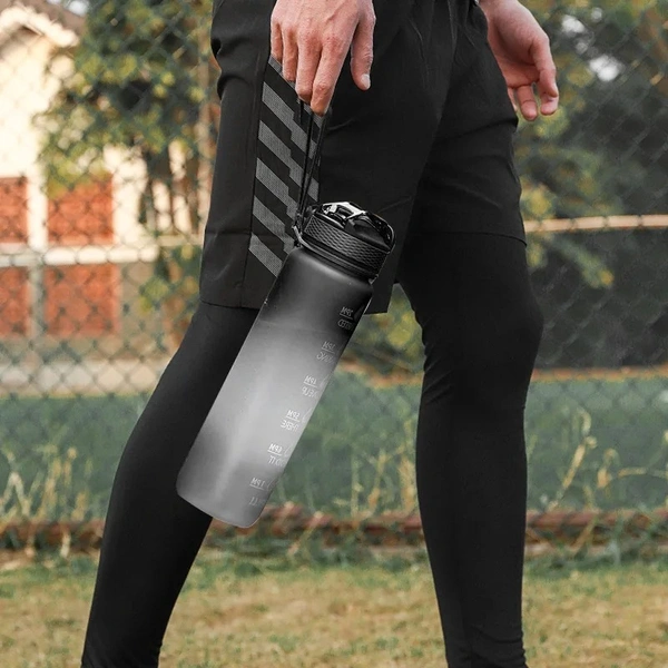 Portable Water Bottle Motivational Sports Water bottle with Time Marker Leak-proof Cup for Outdoor Sport Fitness 1 LITER