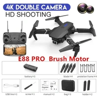 Professional E88 EVO Brushless Motor RC Dron Dual Camera Optical Flow Foldable Helicopter Aircraft Quadcopter Drone DUEL CAMERA DUEL BATTERY