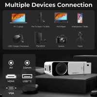Mini Led Projector Wifi Wireless Mirror Phone Miracast 1080P LCD Video Movie Party Projector T5 Smart Version