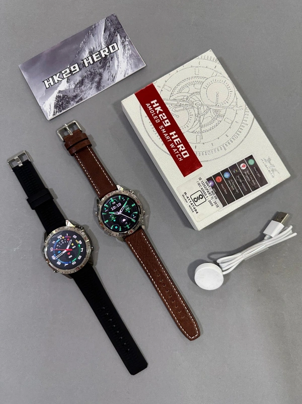 HK29 HERO AMOLED Smartwatch – Round Dial, ChatGPT, IP67 & Magnetic Fast Charging
