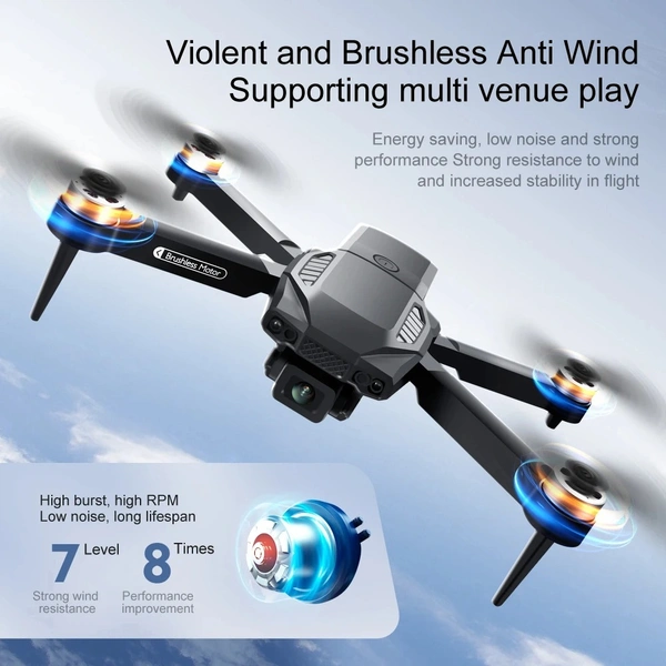 F198 Drone WIFI FPV HD Aerial Photography Wide Angle Dual Camera Professional With 1080P Brushless RC Foldable Quadcopter 2 Battery 2 Camera