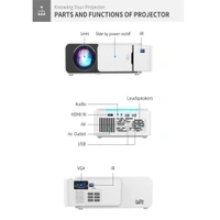 Mini Led Projector Wifi Wireless Mirror Phone Miracast 1080P LCD Video Movie Party Projector T5 Smart Version