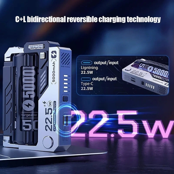 New Model 10,000mAh Power Bank  Cell Replaceable 22.5W Input and Output with Charging Cable Compatible with All Phone