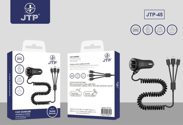 JTP CAR CHARGERCHARGEUR DE VOITURECARGODOR FOR THE CARAUTO-LOADERAGE