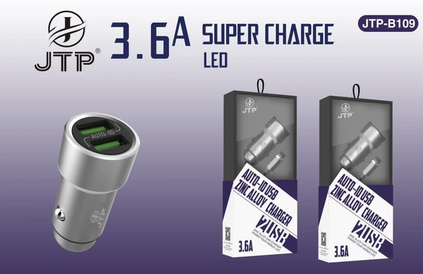 JTP AUTO-10 USBZINC ALLOY CHARGER2USBZINC ALLOY CAR CHARGER POWER YOUR MOBILE LIFE