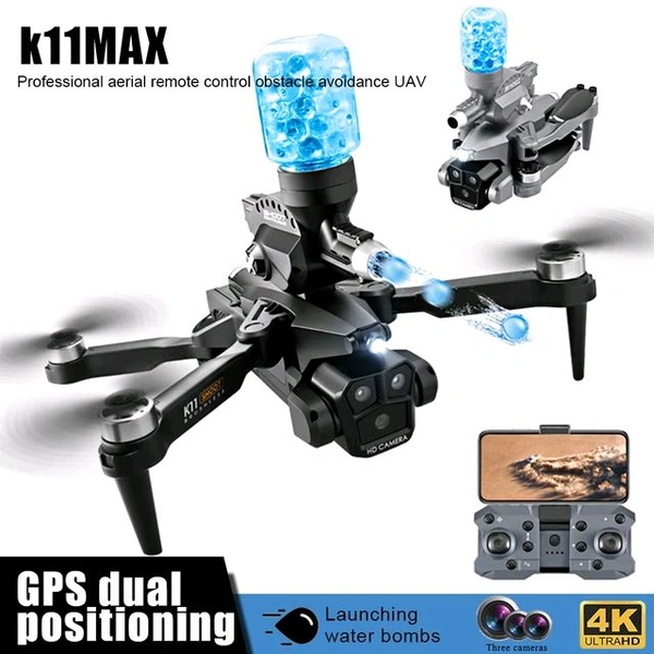 K11 Max Drone with Water Bombs Professional Aerial Photography Aircraft 8K Triple Camera Obstacle Avoidance Foldable Quadcopter