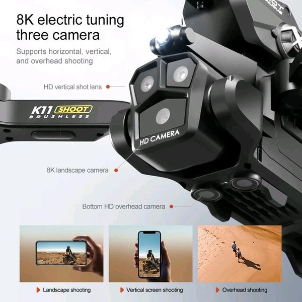 K11 Max Drone with Water Bombs Professional Aerial Photography Aircraft 8K Triple Camera Obstacle Avoidance Foldable Quadcopter