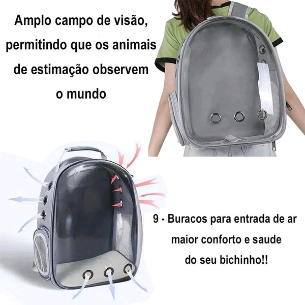 Pet Carrier Backpack for Cats and Puppy Small Dogs Space Capsule Transparent Breathable, Airline Approved Max Capacity 13 lbs
