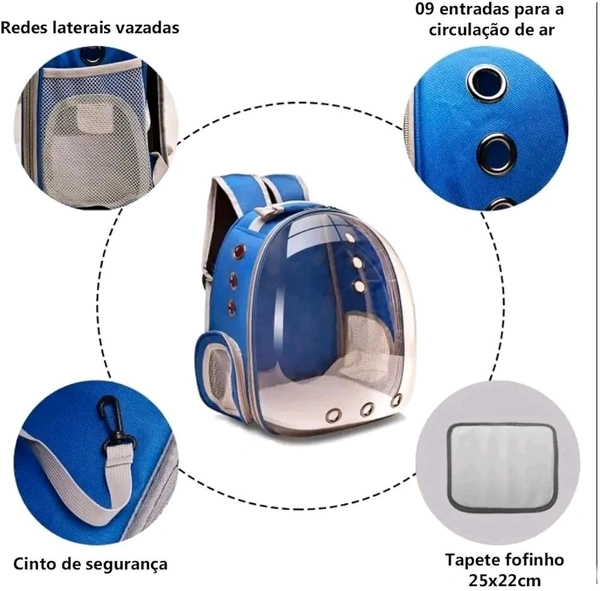 Pet Carrier Backpack for Cats and Puppy Small Dogs Space Capsule Transparent Breathable, Airline Approved Max Capacity 13 lbs