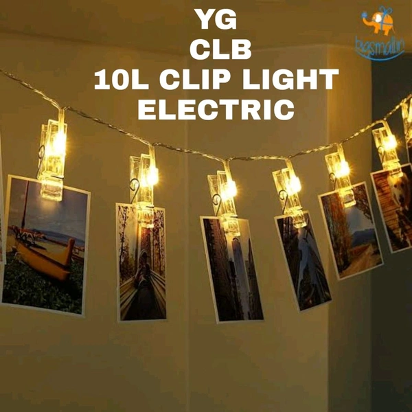YG CLB 10LED CLIP LIGHT ELECTRIC LED Photo Clip String Lights Fairy Light Wire Wall Decor Photo Hanging Strip