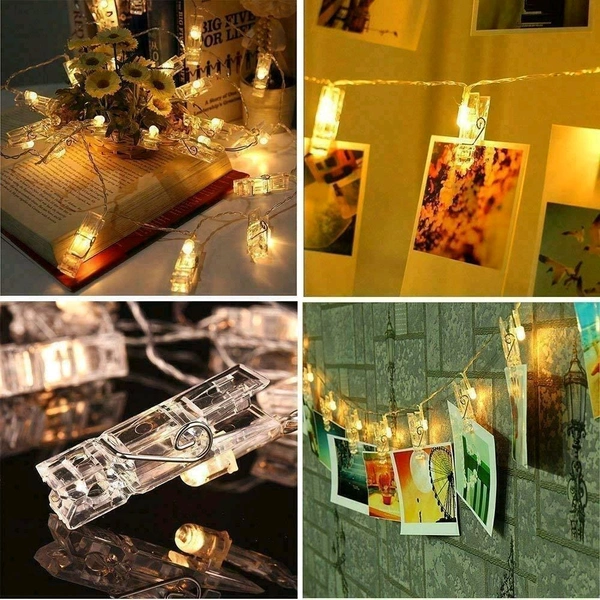 YG CLB 10LED CLIP LIGHT ELECTRIC LED Photo Clip String Lights Fairy Light Wire Wall Decor Photo Hanging Strip