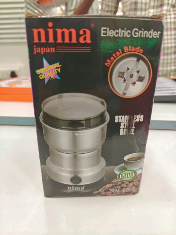 Nima Japan 150W Electric Grinder NM-8300 with Stainless Steel Bowl and Metal Blade Mixer 