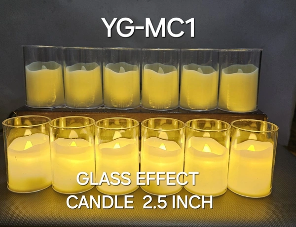 YG-MC1 GLASS EFFECT CANDLE 2.5 INCH (1 QTY)