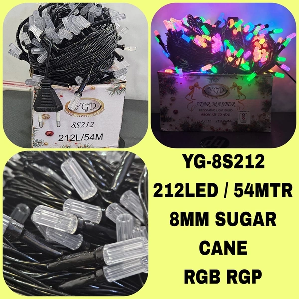 YGD 8S212 212LED 54 MTR YGD STAR MASTER DECORVATIVE LIGHT BULBS 8MM SUGAR CANE 