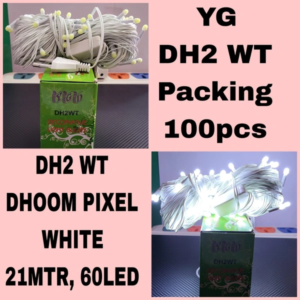 YG DH2WT DECORAN DH2 WT DHOOM PIXEL WHITE 21MTR 60LED 