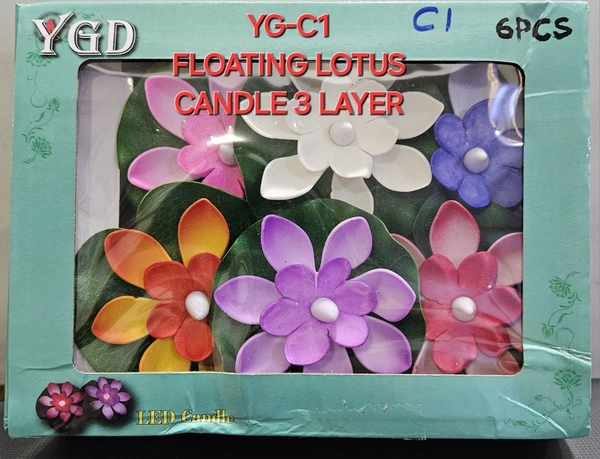 YGD YG-C1 FLOATING LOTUS CANDLE 3 LAYER LED Candle (1QTY)