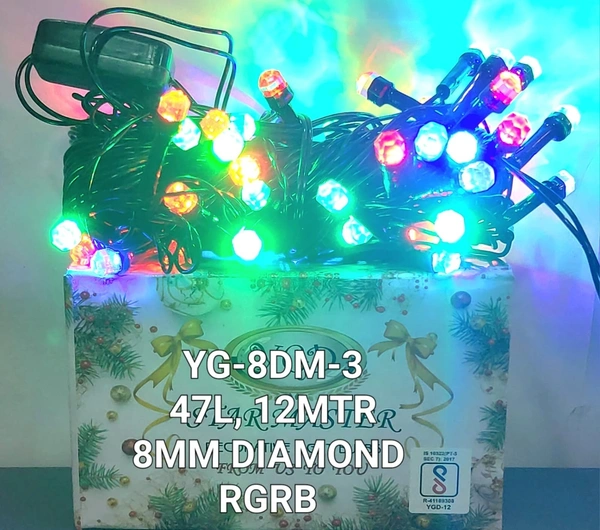 YG-8DM-3 47LED 12MTR 8MM DIAMOND RGRB