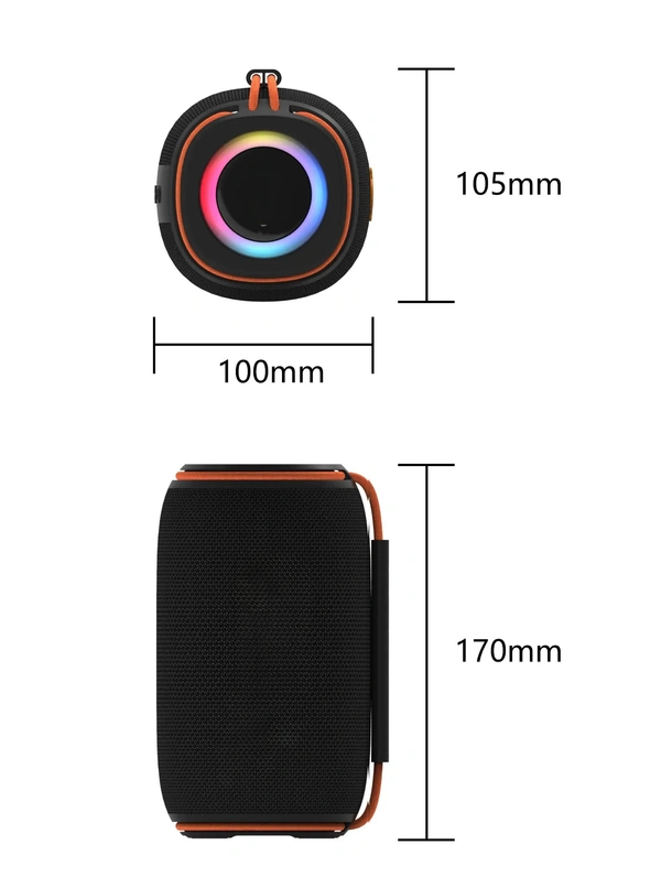 Aibimy MY-266BTS Waterproof Bluetooth Speaker with RGB Lights, IPX6, TWS, and Long Battery Life