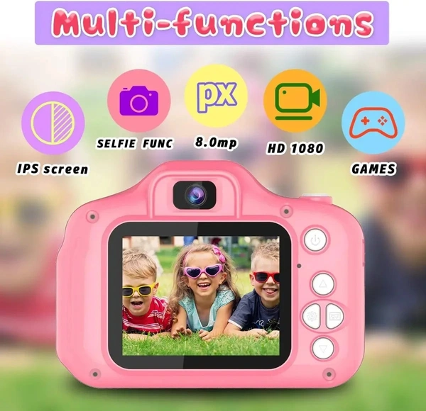Kids Camera 2inches Screen 13Million Pixels Selfie Digital for 4 to 12Year Old Girl Boy Christmas Birthday Gift Toy