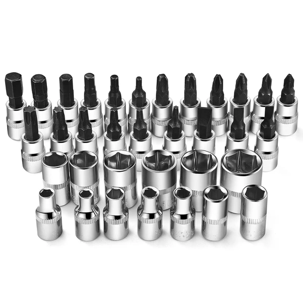 46Pcs Socket Bits Set Ratchet Wrench Metric Tools Kit For Automotive Repair Household