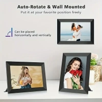 10 Inch Smart Wi-Fi Digital Photo Frame with IPS Touchscreen, Free App, Slideshow & Weather