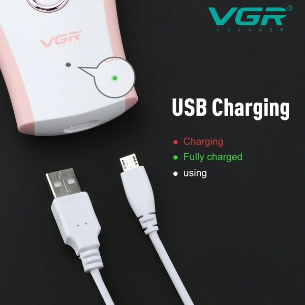 VGR V-705 Epilator for Women – 32 Tweezers System, LED Light, USB Rechargeable