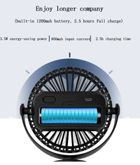 Portable Battery Operated fan, Stroller 360 Degree Rotation Quiet Battery Mini USB Rechargeable Clip Table Fan
