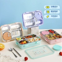Lockable Leak-proof 4 Compartments Stainless Steel Students Lunch Box Tiffin Box