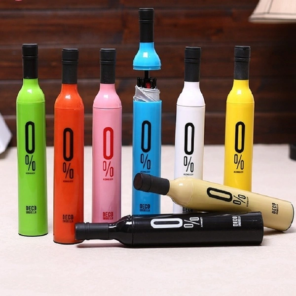 Wine Bottle Shape Mini Compact Foldable Umbrella