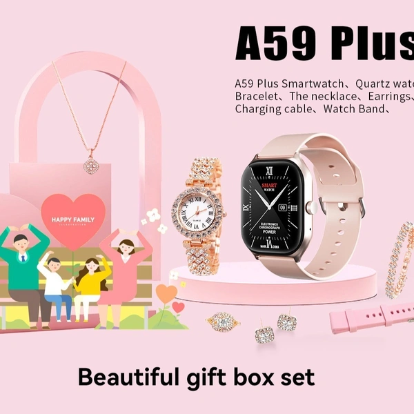 A58 plus Gold Digital Watch Set Reloj Luxury Smart Bracelet Gift Watch with Fitness Tracker relogio smartwatch