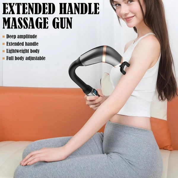 "Compact 4-Head Mini Massage Gun - 6 Speed Levels for Pain Relief & Recovery"