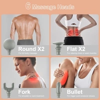 "Compact 4-Head Mini Massage Gun - 6 Speed Levels for Pain Relief & Recovery"