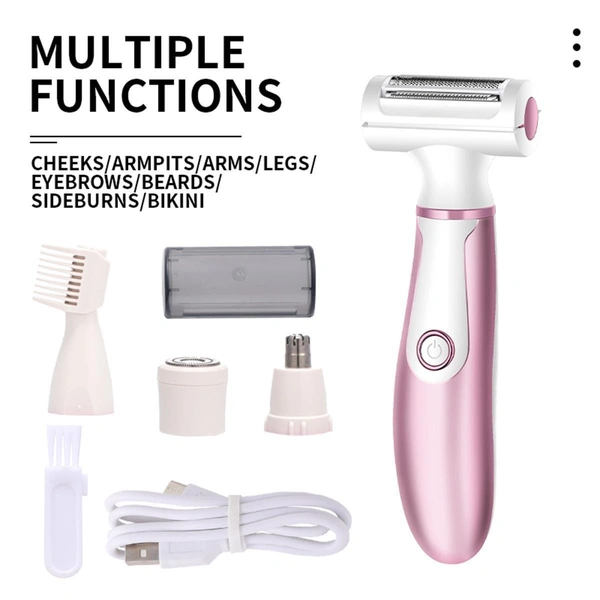 4-in-1 Lady Shaver Epilator – Multifunctional Electric Shaver for Women with Precision Grooming Attachments