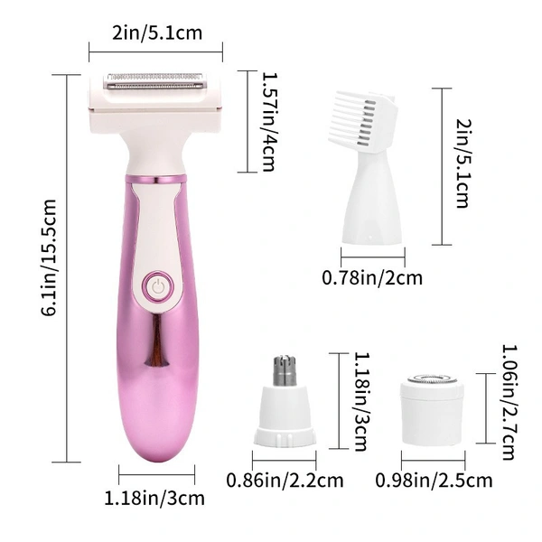 4-in-1 Lady Shaver Epilator – Multifunctional Electric Shaver for Women with Precision Grooming Attachments